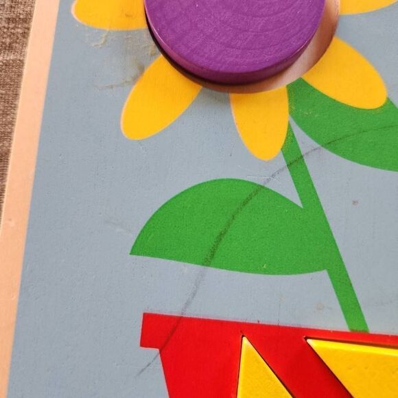 Melissa & Doug toddler beginner puzzles geometric educational learning 2 sided - Picture 3 of 6